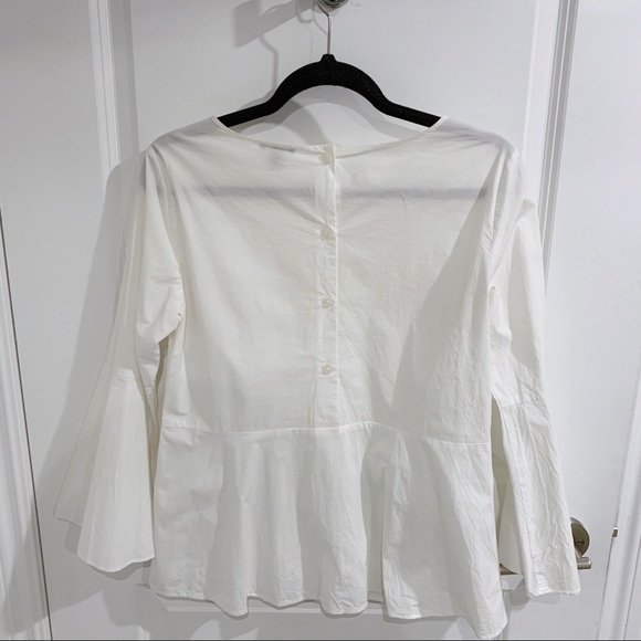 Ann Taylor white shirt with balloon sleeves - Picture 1 of 4